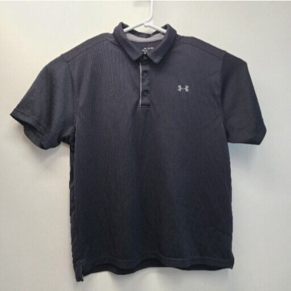 Under Armour Polo Shirt Mens 2XL Blue Heathered HeatGear Casual Golf